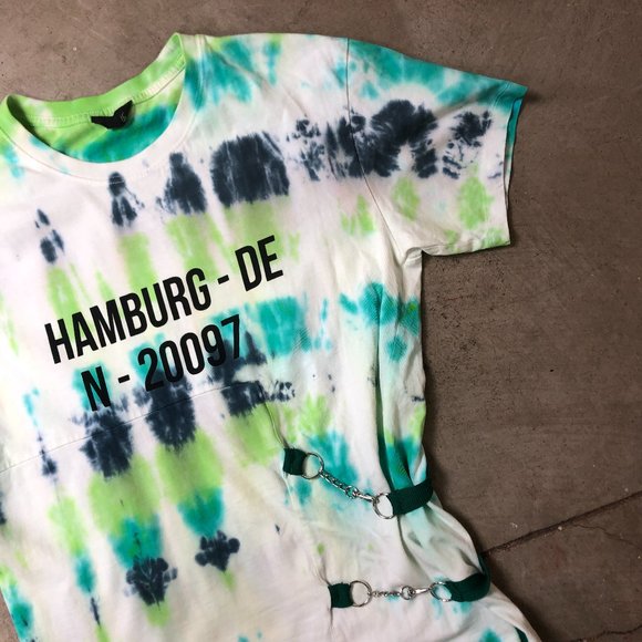 Topshop Tops - Custom Dyed Typography Topshop Chain Detail Tee